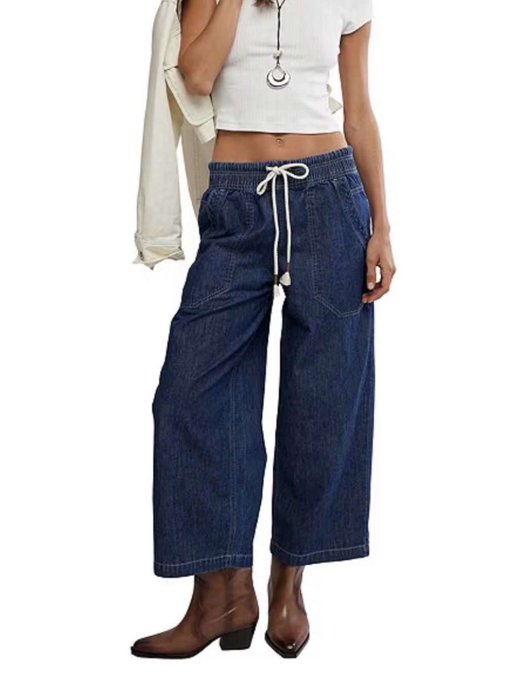 Women's Free People We The Free Peasy Pull-On Boyfriend Denim Jeans Size S